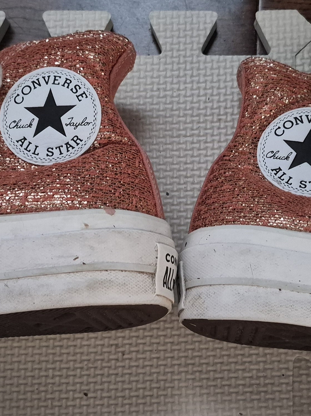 Converse All Star Glitter Coral Low-Top Sneakers